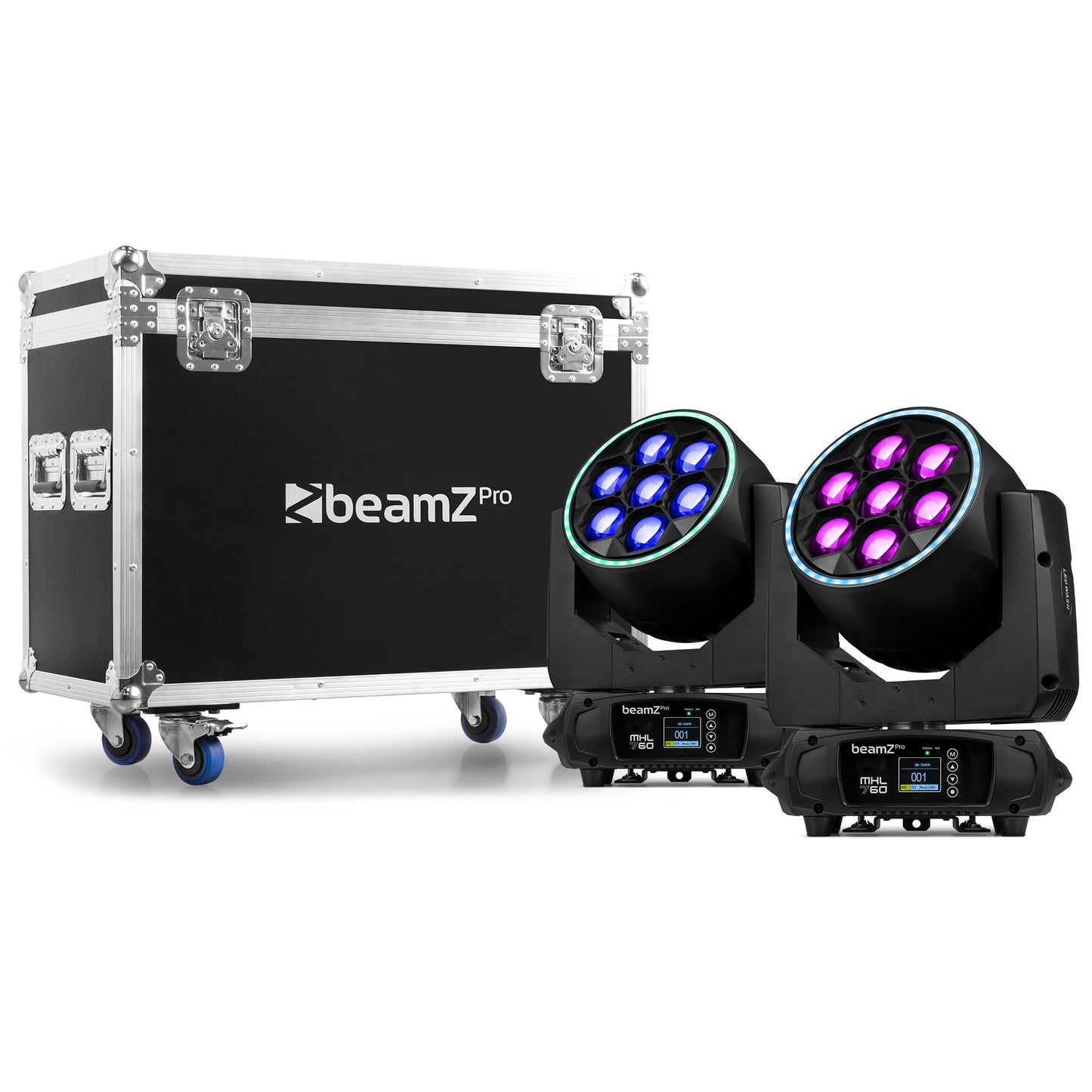 MHL760 LED BEE EYE MOVING HEAD WITH ZOOM 2PCS IN FLIGHTCASE