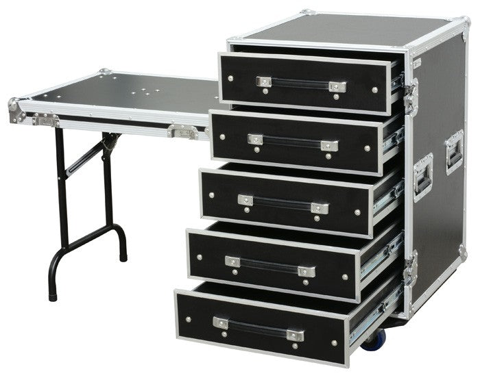 PD-FA6 5 Drawer 3U Engineer Flightcase + Table