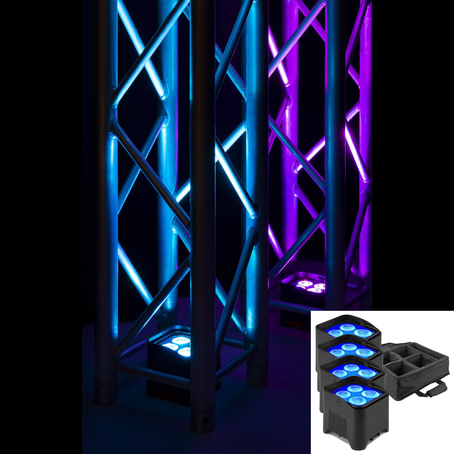 BeamZ BBP94W BATTERY UPLIGHT PAR 4X 12W WDMX