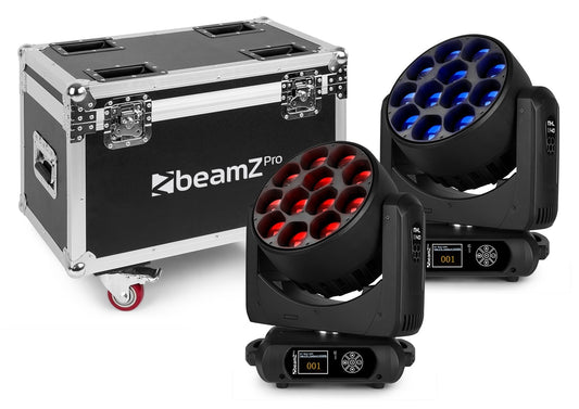 MHL1240 LED WASH MOVING HEAD WITH ZOOM 2PCS IN FLIGHTCASE