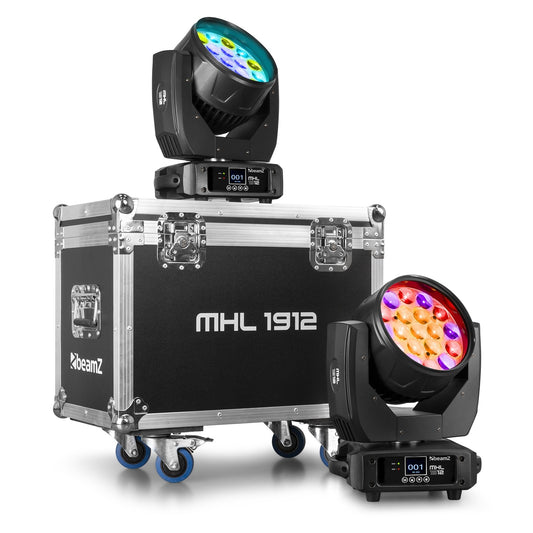 MHL1912 LED WASH MOVING HEAD WITH ZOOM 2PCS IN FLIGHTCASE