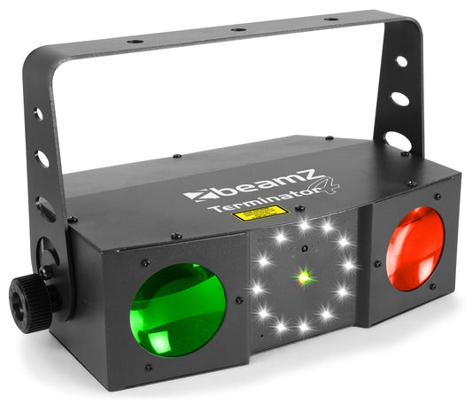 TERMINATOR IV LED DOUBLE MOON MET LASER EN STROBE