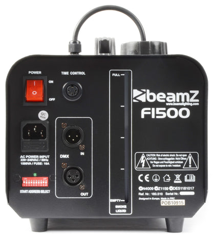 BeamZ F1500 fazer rookmachine 1500W met DMX en afstandsbediening