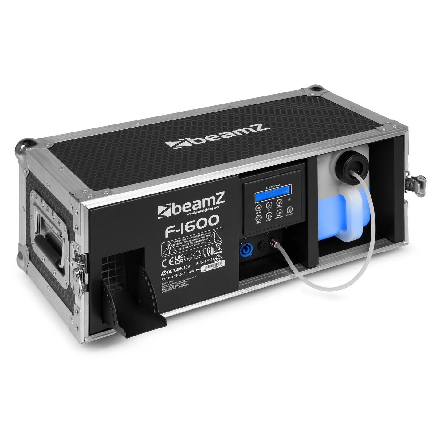 Retourdeal - BeamZ F1600 Pro Faze DMX fazer rookmachine in flightcase - 1600W