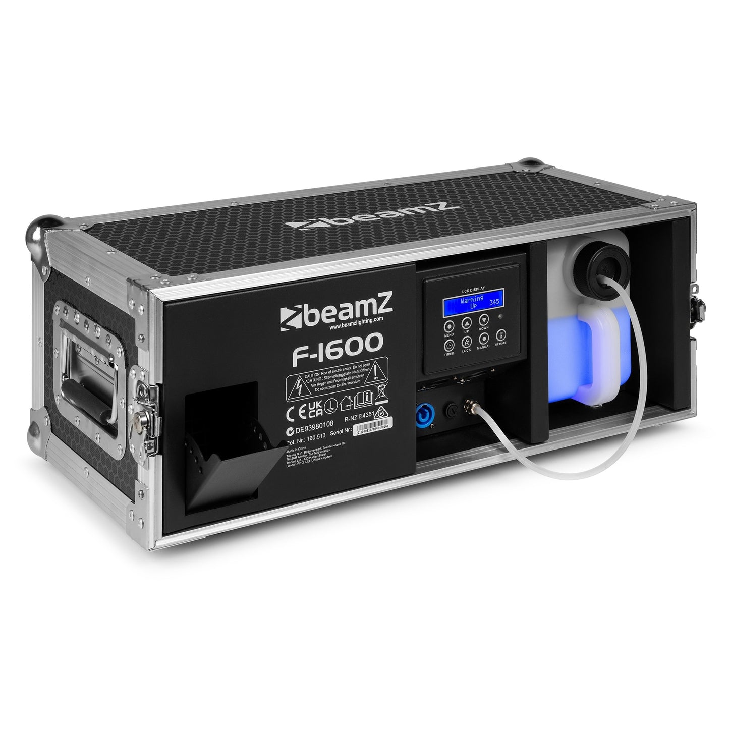 Retourdeal - BeamZ F1600 Pro Faze DMX fazer rookmachine in flightcase - 1600W