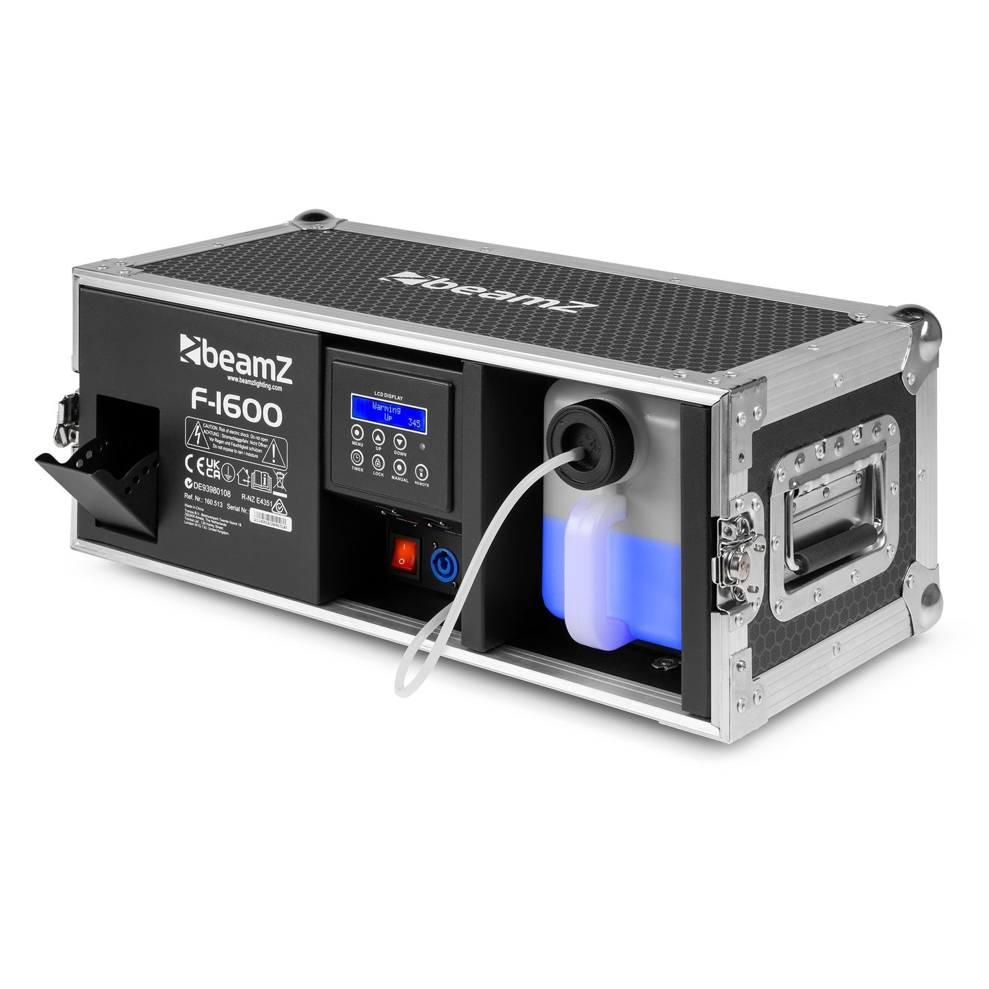 Retourdeal - BeamZ F1600 Pro Faze DMX fazer rookmachine in flightcase - 1600W