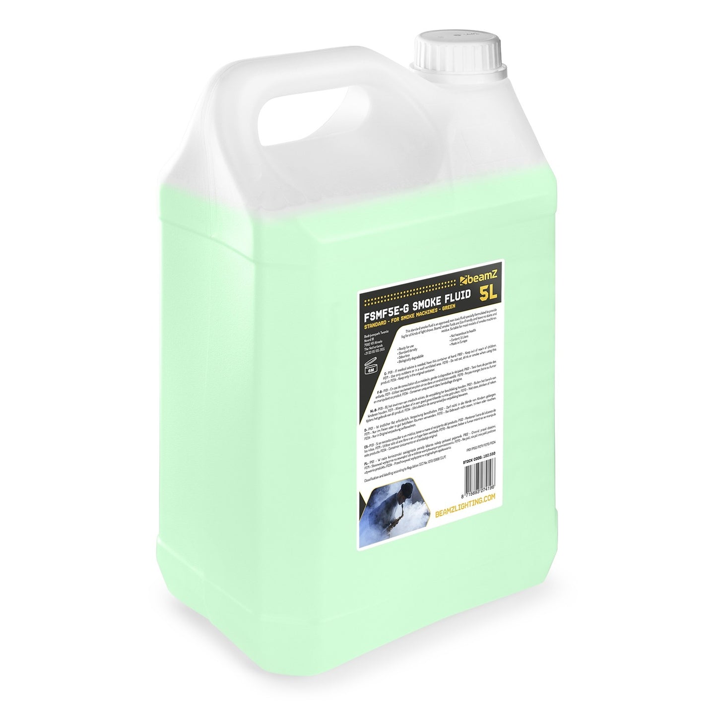 BeamZ FSMF5E-G standaard rookvloeistof - Groen - 5L