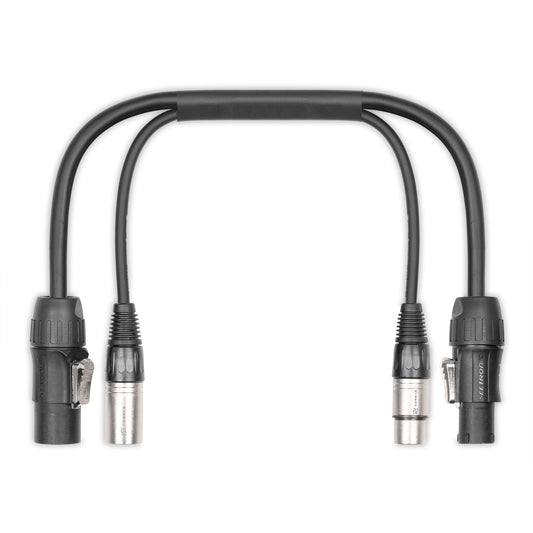 CX07-0.25 COMBI CABLE POWERCONNECTOR TR - XLR M / POWERCONNECTOR TR - XLR F 0.25M