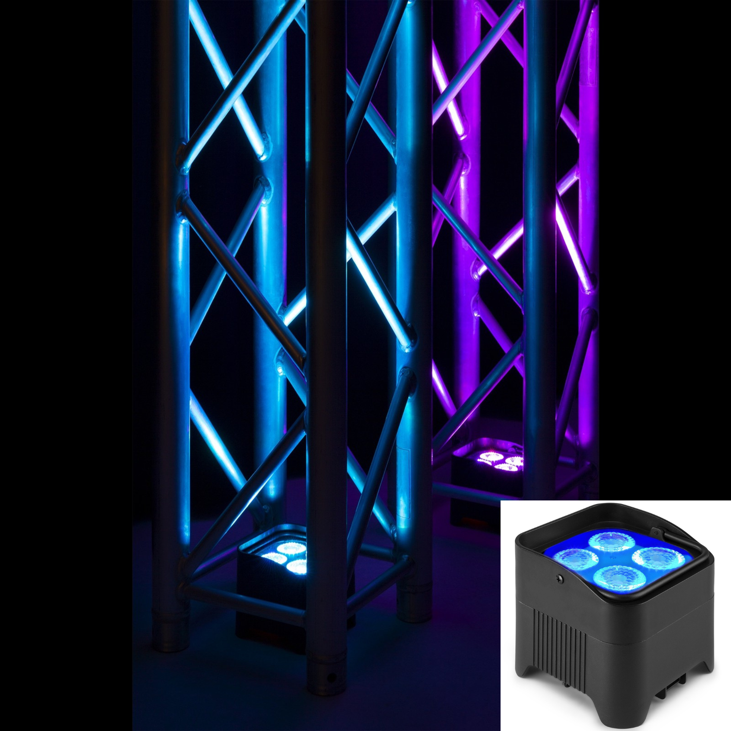 BeamZ BBP94W BATTERY UPLIGHT PAR 4X 12W WDMX